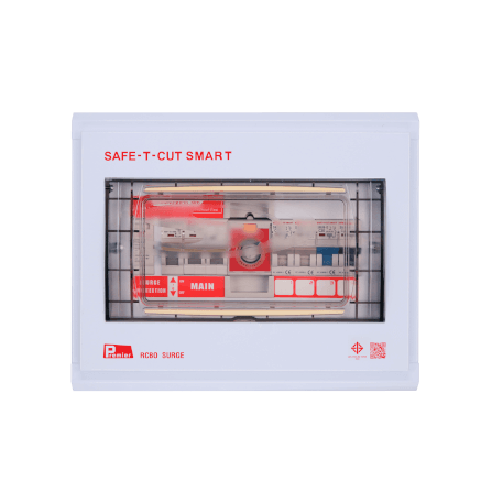 ชุดตู้คอนซูมเมอร์ 4 ช่อง เบรคเกอร์กันดูด 32 แอมป์ เซฟ-ที-คัท สมาร์ท รุ่น PREMIER SURGE_1